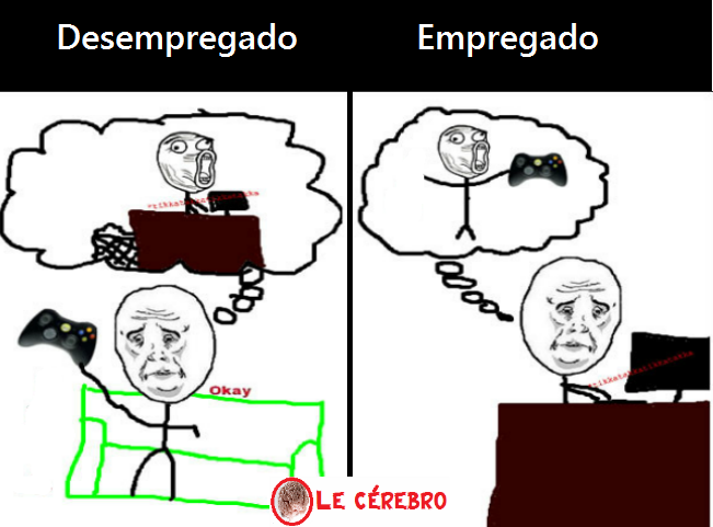 Resultado de imagem para desempregado e empregado